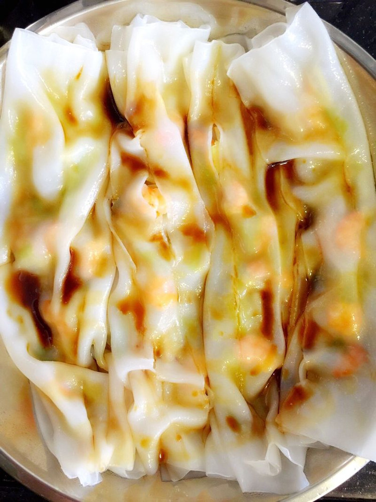 虾仁韭黄蒸陈村粉的做法