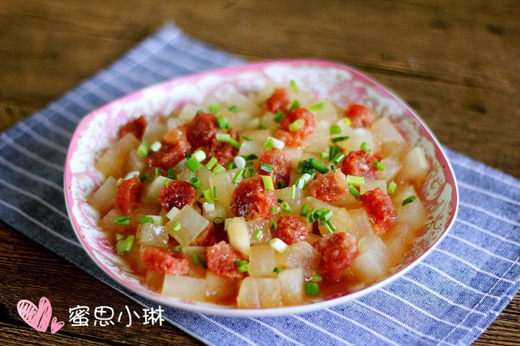 腊肠蒸冬瓜的做法