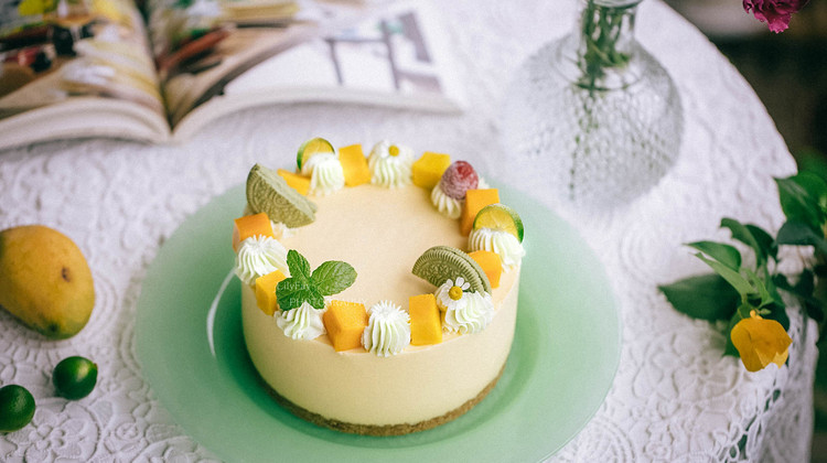 免烤箱！夏日小清新0卡糖芒果慕斯蛋糕的做法