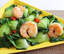 油菜炒虾仁的做法