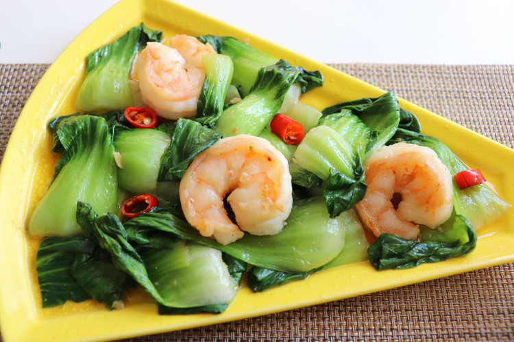 油菜炒虾仁的做法