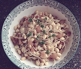 蒸油渣黄豆芽的做法