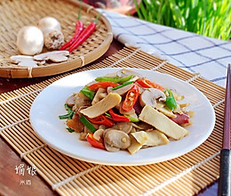 冬笋蘑菇炒火腿的做法