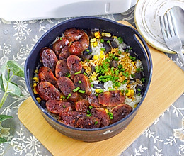腊肠紫土豆玉米焖饭——有菜有饭一锅熟的做法