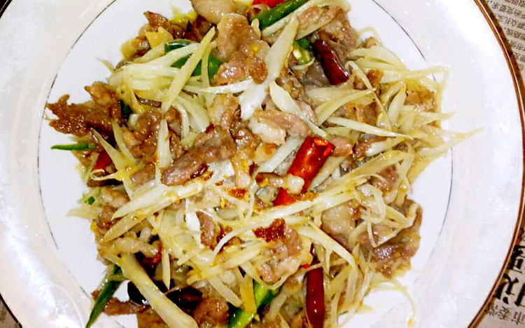 仔姜肉丝的做法