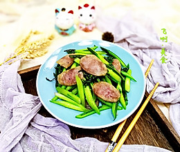 #精品菜谱挑战赛#红菜苔炒香肠的做法