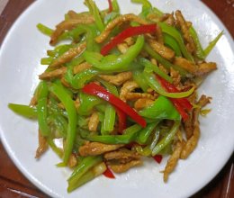 青红椒肉丝的做法