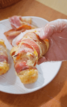 【宝宝辅食】土豆泥培根芝士卷的做法