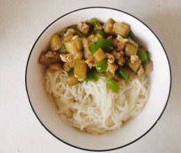 打卤面--茄子青椒鸡蛋卤的做法