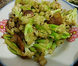 （干锅）老花菜炒腊肉的做法