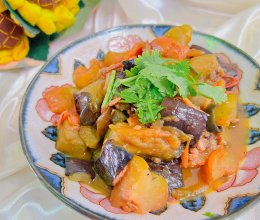#刘畊宏女孩减脂饮食#连吃三天都不腻的减脂餐番茄炖茄子的做法