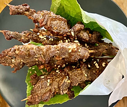 竹签牛肉串的做法