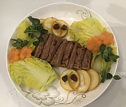 #做川菜，用豪吉——玩转经典家常菜#蔬菜火腿摆盘的做法