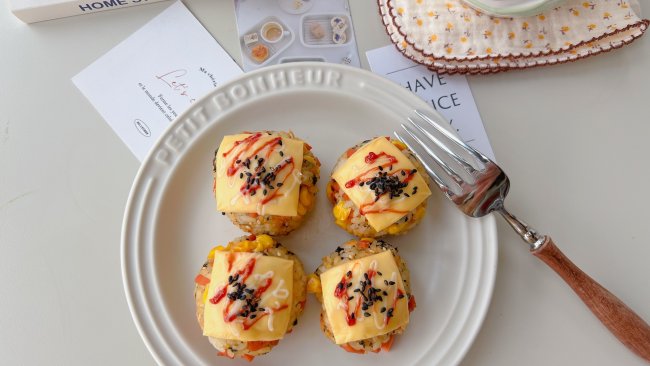 芝士烤饭团的做法