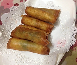荠菜春卷的做法
