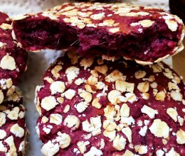 自制低脂低卡紫薯燕麦饼的做法