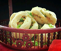 香葱肉松花卷的做法