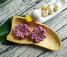 紫薯花朵包的做法