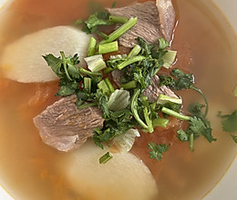 牛肉西红柿山药汤(清爽无油版)的做法