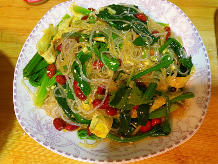 菠菜拌粉丝的做法