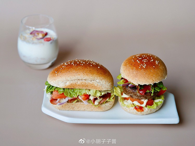 全麦汉堡胚「波兰种」（万能胚汉堡夹一切）的做法