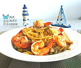 鲜虾蔬菜细面的做法
