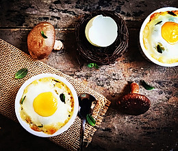 奶油蘑菇焗烤蛋盅——超简单美味又小资的西餐的做法