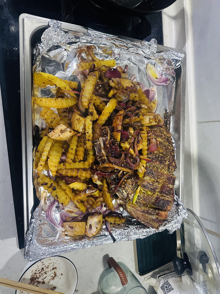 土豆花烤羊排的做法