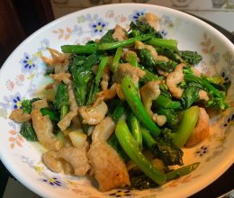 芥蓝炒猪颈肉的做法