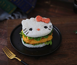 K丅猫米饭鸡排汉堡的做法