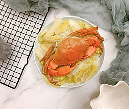 #肉食者联盟#娃娃菜蒸螃蟹的做法