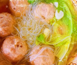 青菜牛肉丸粉丝汤的做法