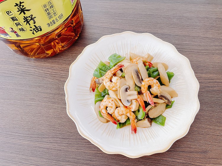 双菇炒虾仁的做法