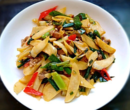 茭白炒肉的做法