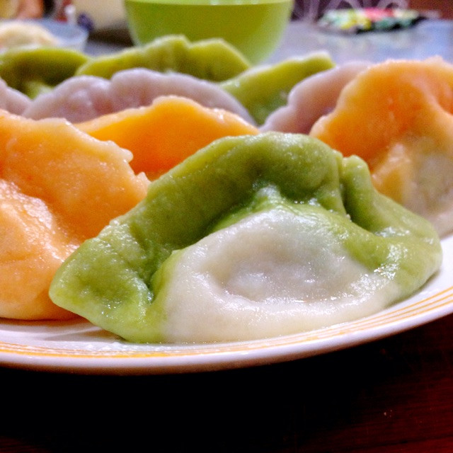 彩色水饺的做法