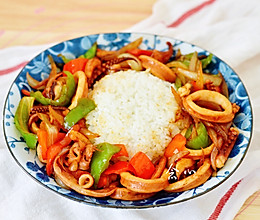 爆炒鱿鱼饭的做法