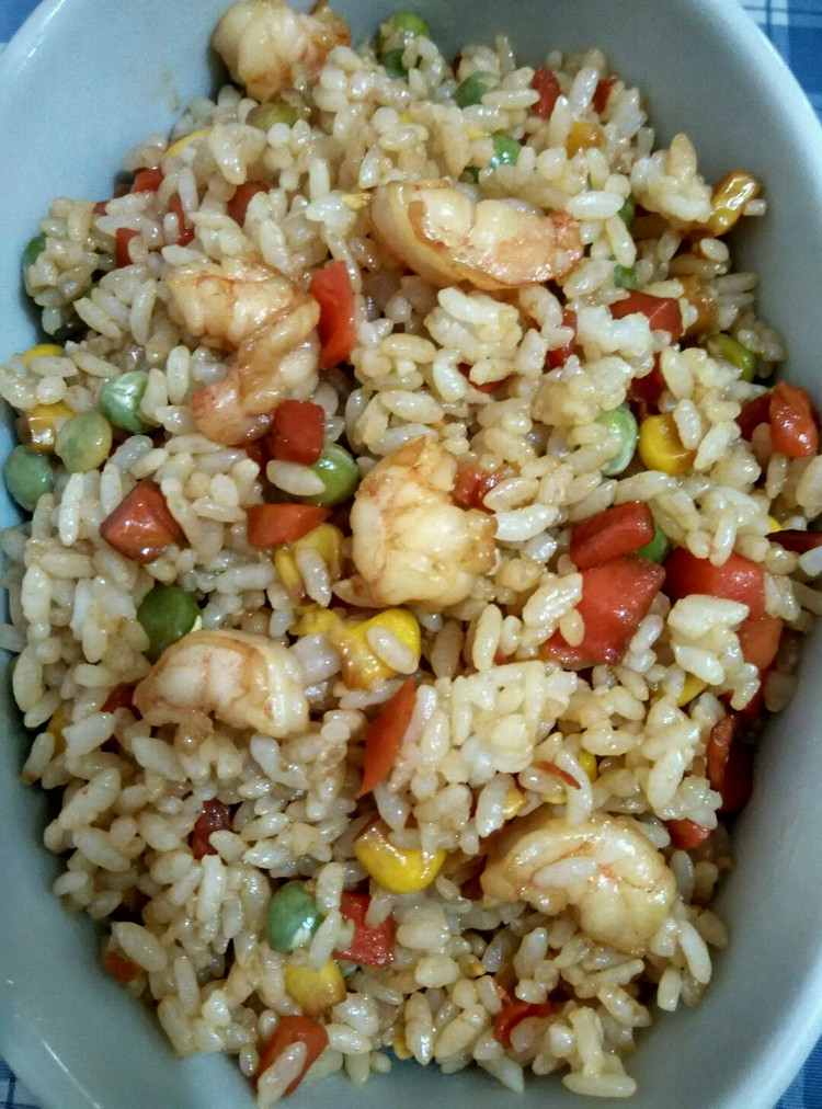 虾仁炒饭的做法