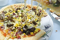 黑椒牛肉粒披萨的做法