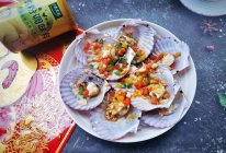 #家乡年味 鲜才够味#财富加贝-蒜蓉粉丝蒸扇贝的做法