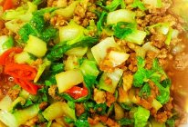 肉末小白菜的做法