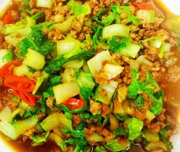 肉末小白菜的做法