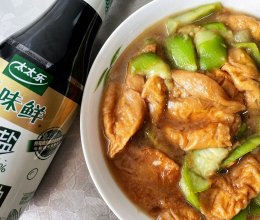 #减一点更好#油面筋炒丝瓜的做法