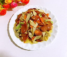 杏鲍菇炒火腿肠的做法