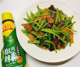 #做川菜，用豪吉#椒麻酱肉炒黎蒿的做法