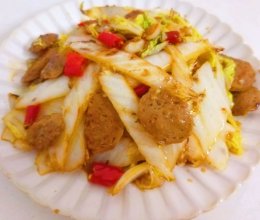 #袋福到万家#酸辣椒大白菜炒牛筋丸的做法