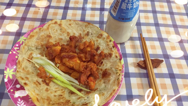 中式葱油饼鸡肉卷的做法