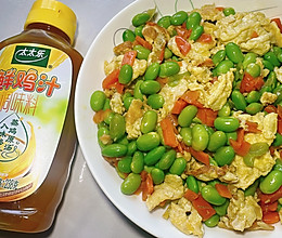 鸡汁毛豆炒鸡蛋的做法