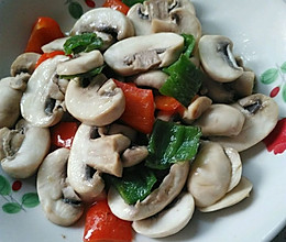 彩椒炒口蘑的做法