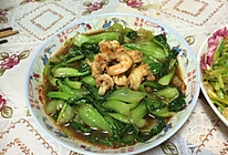 油菜炒虾仁的做法