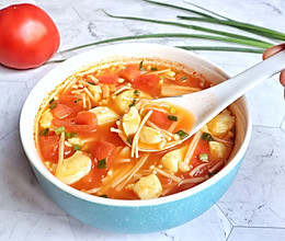 番茄金针菇豆腐汤#秋天怎么吃#的做法